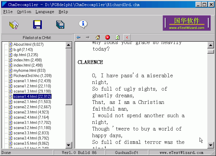 ChmDecompiler Screenshot